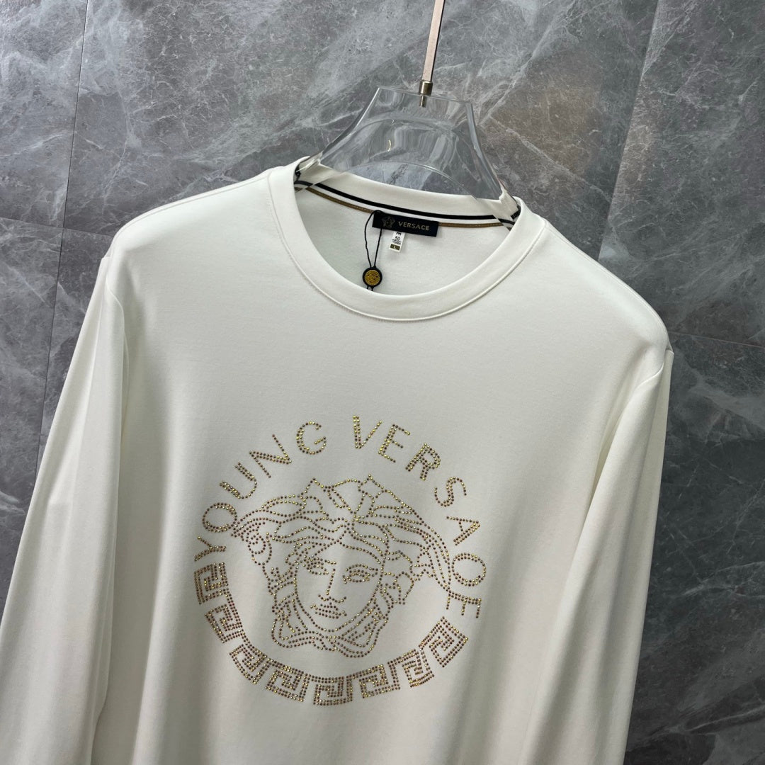 New Fashion Men's Medusa Rhinestone Long Sleeve T-Shirt SJ1326102109