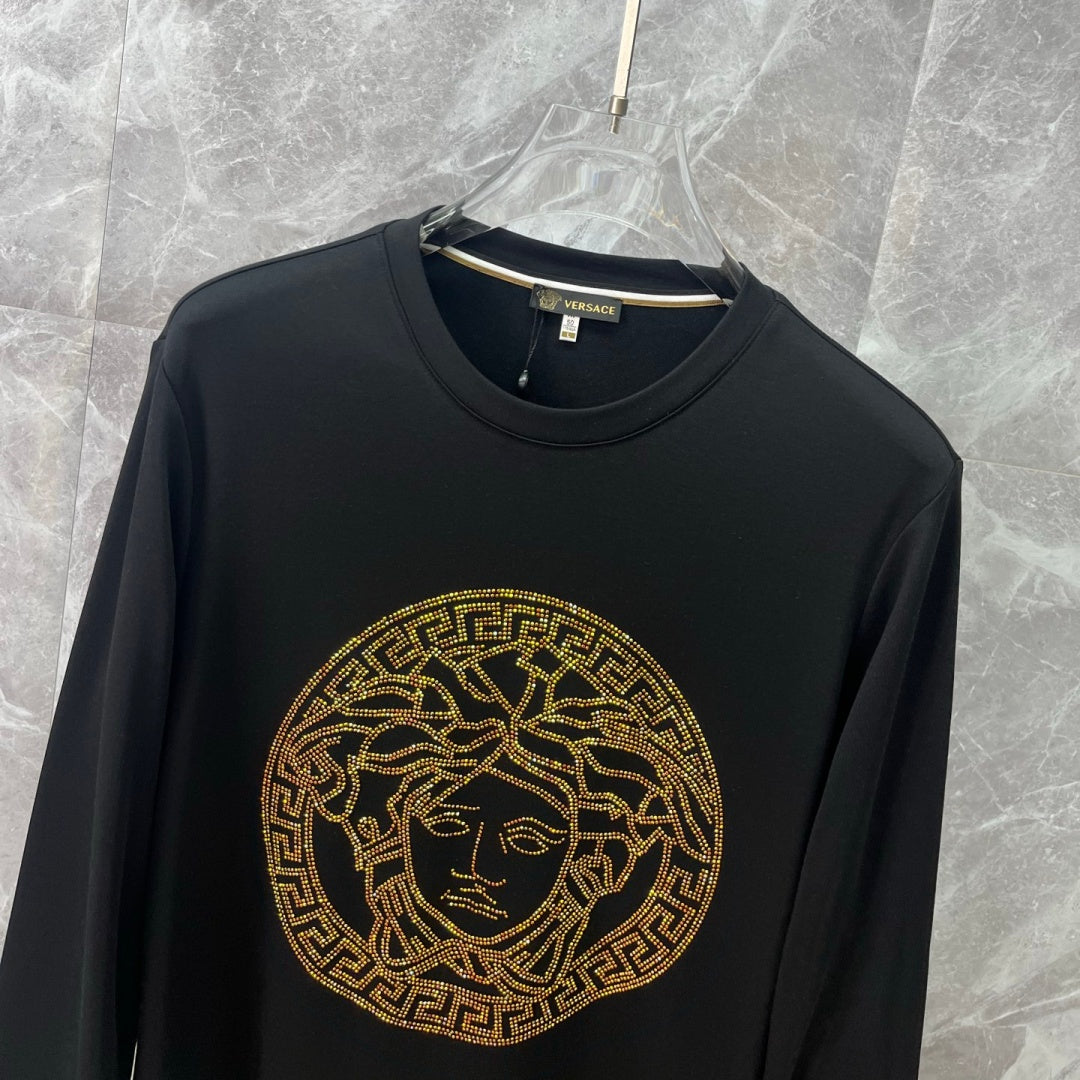 New Fashion Men's Medusa Rhinestone Long Sleeve T-Shirt SJ1326102110