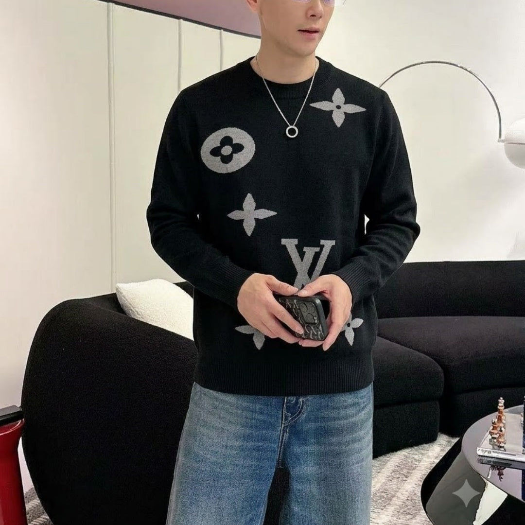 New Fashion Men's Monogram Jacquard Crew Neck Sweater SJ1326102111