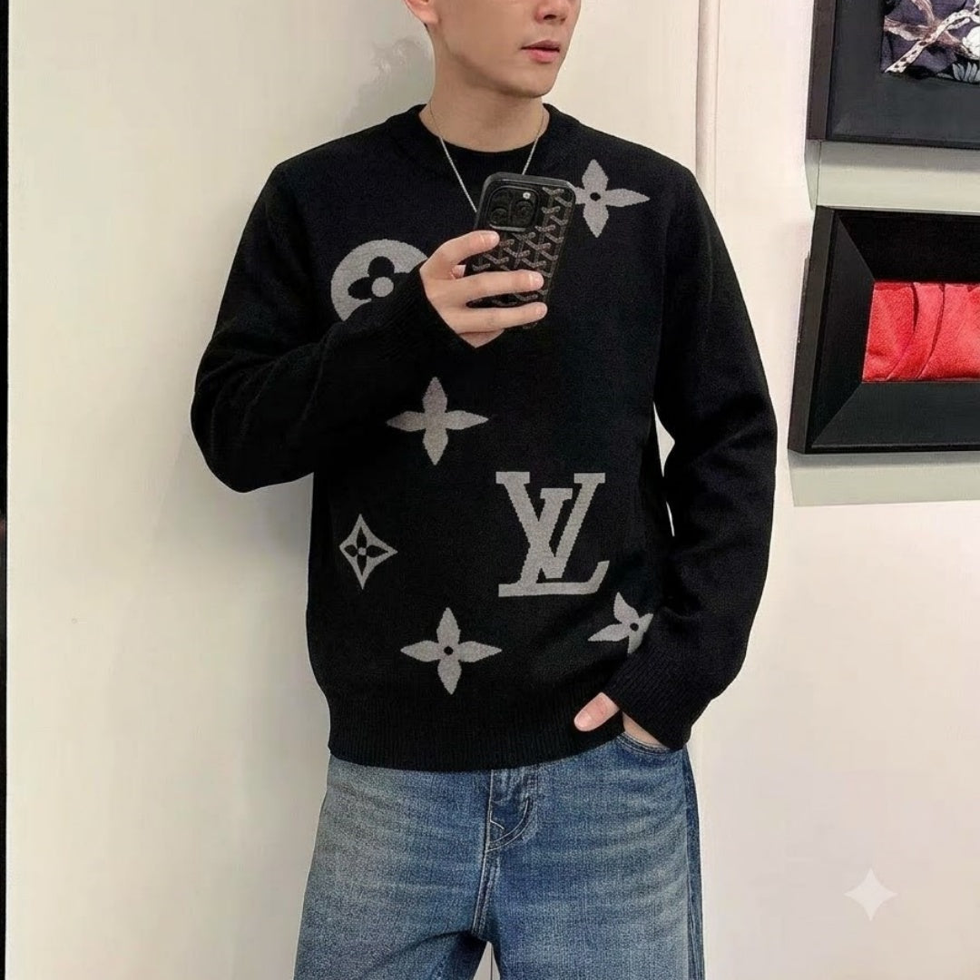 New Fashion Men's Monogram Jacquard Crew Neck Sweater SJ1326102111