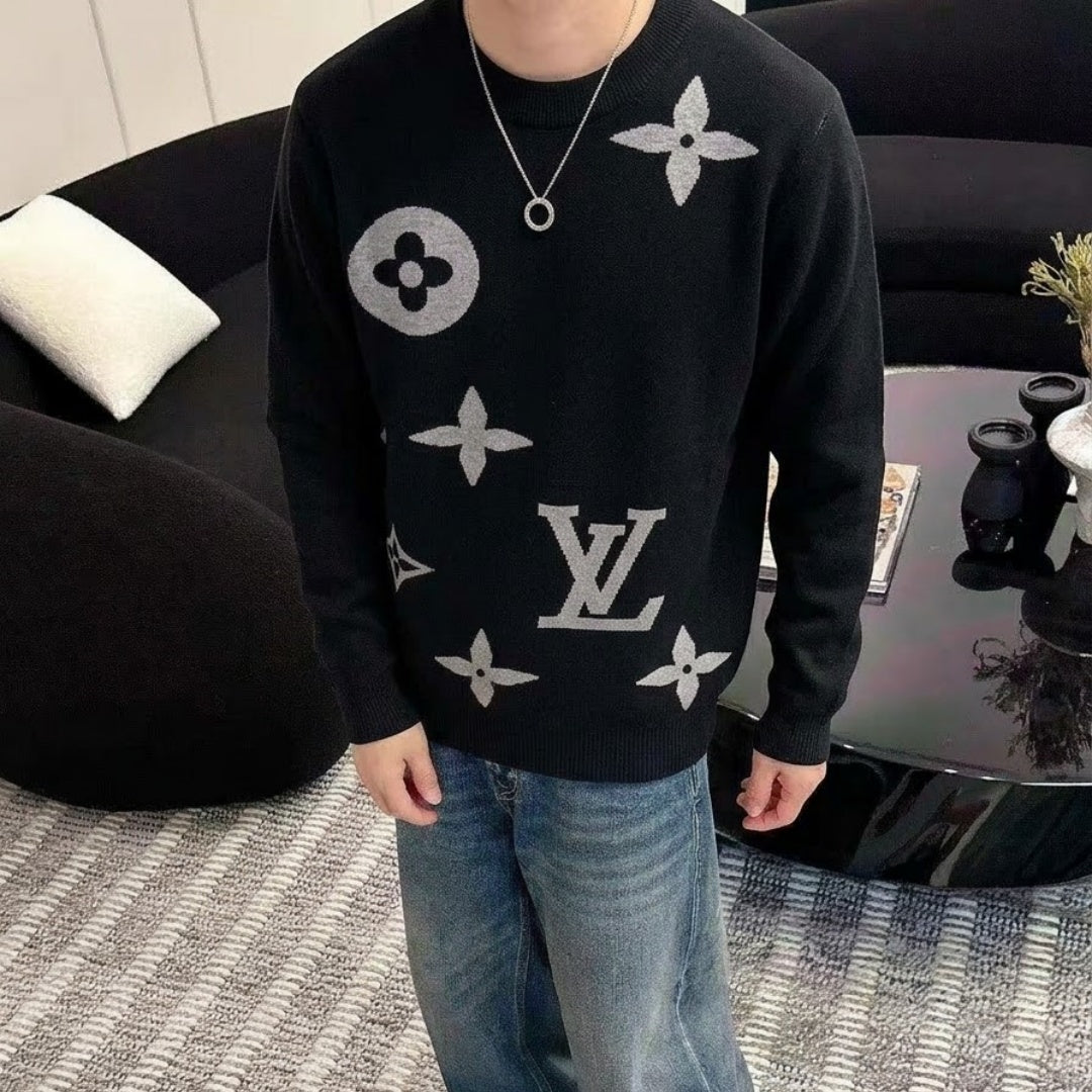 New Fashion Men's Monogram Jacquard Crew Neck Sweater SJ1326102111