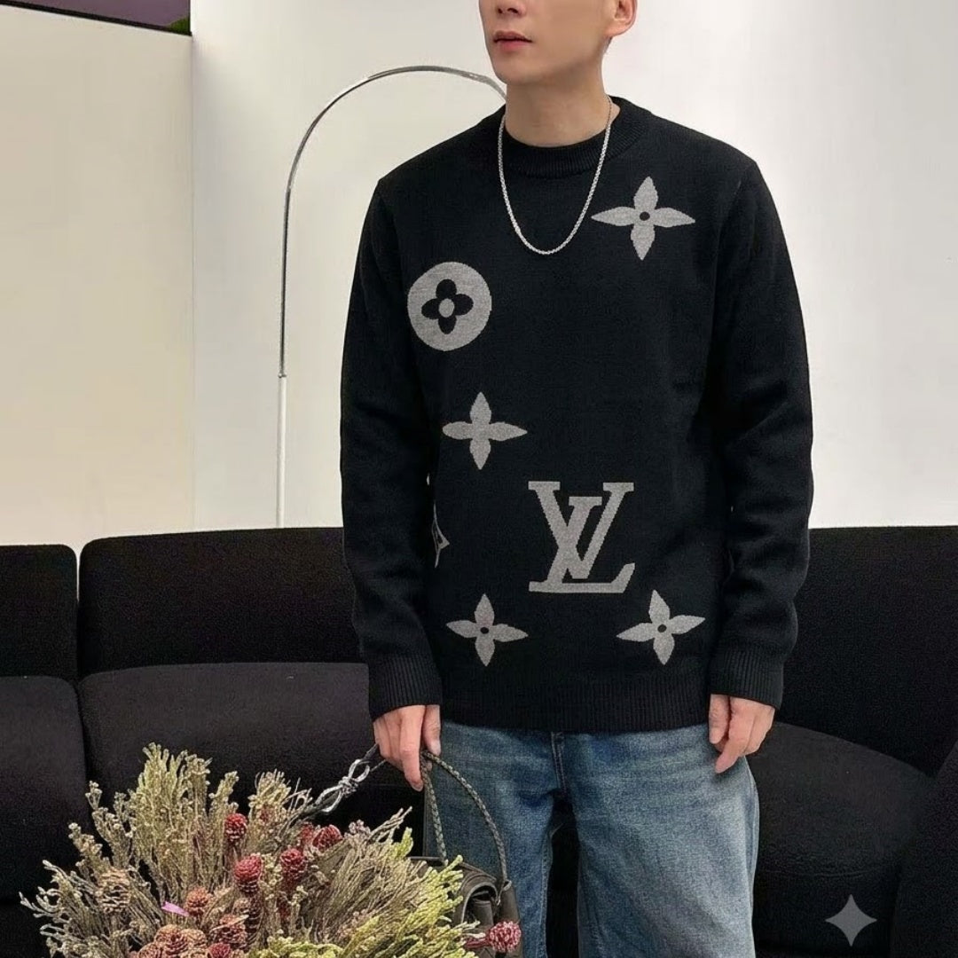 New Fashion Men's Monogram Jacquard Crew Neck Sweater SJ1326102111