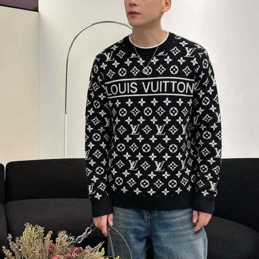 New Fashion Men's All Over Monogram Crew Neck Sweater SJ1326102114