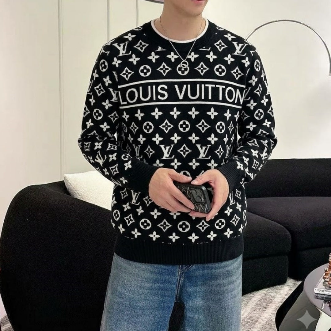 New Fashion Men's All Over Monogram Crew Neck Sweater SJ1326102114