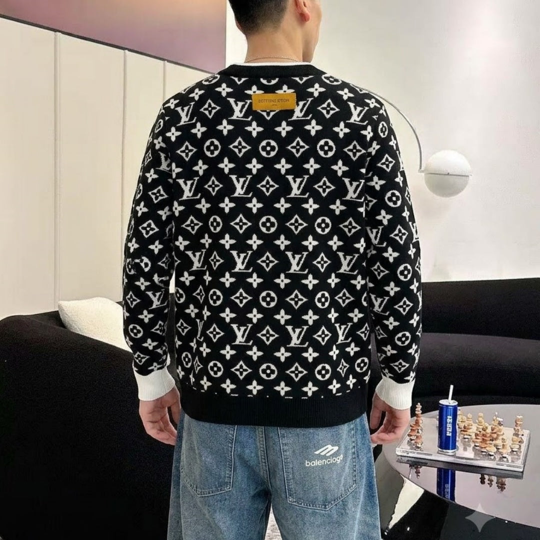 New Fashion Men's All Over Monogram Crew Neck Sweater SJ1326102114