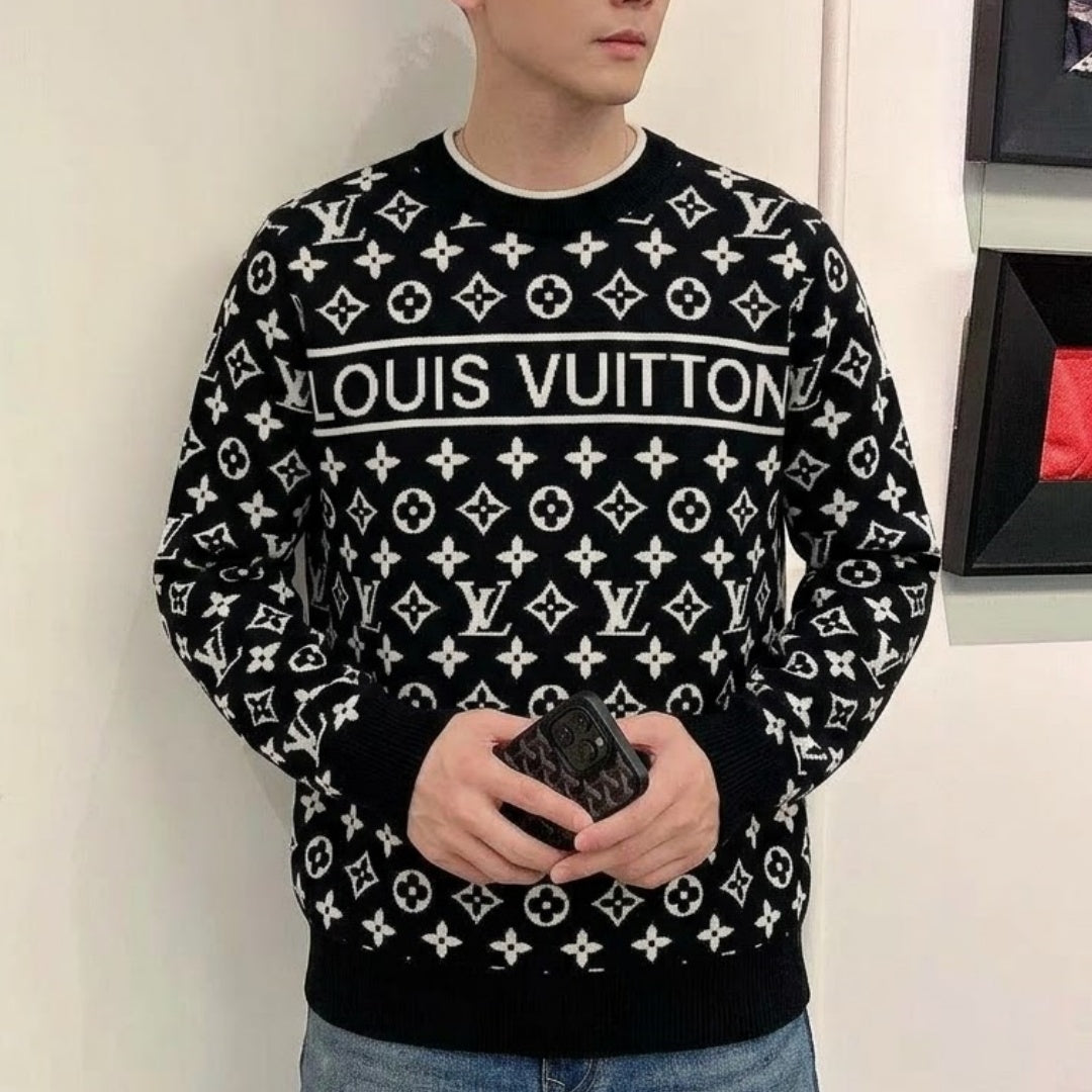 New Fashion Men's All Over Monogram Crew Neck Sweater SJ1326102114