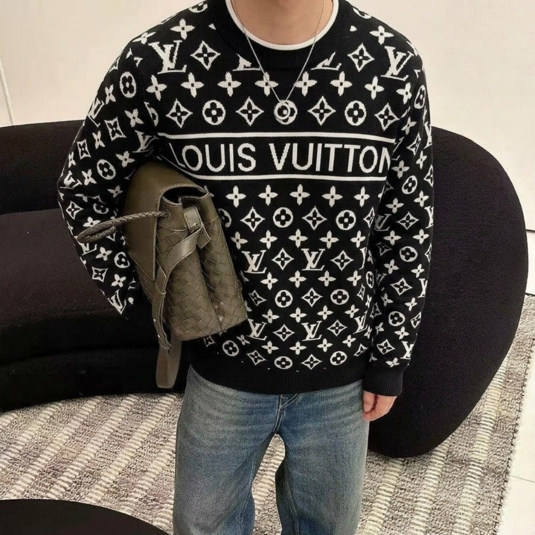 New Fashion Men's All Over Monogram Crew Neck Sweater SJ1326102114