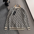 New Fashion Men's All Over FF Print Crew Neck Knit Sweater MJ1326102203