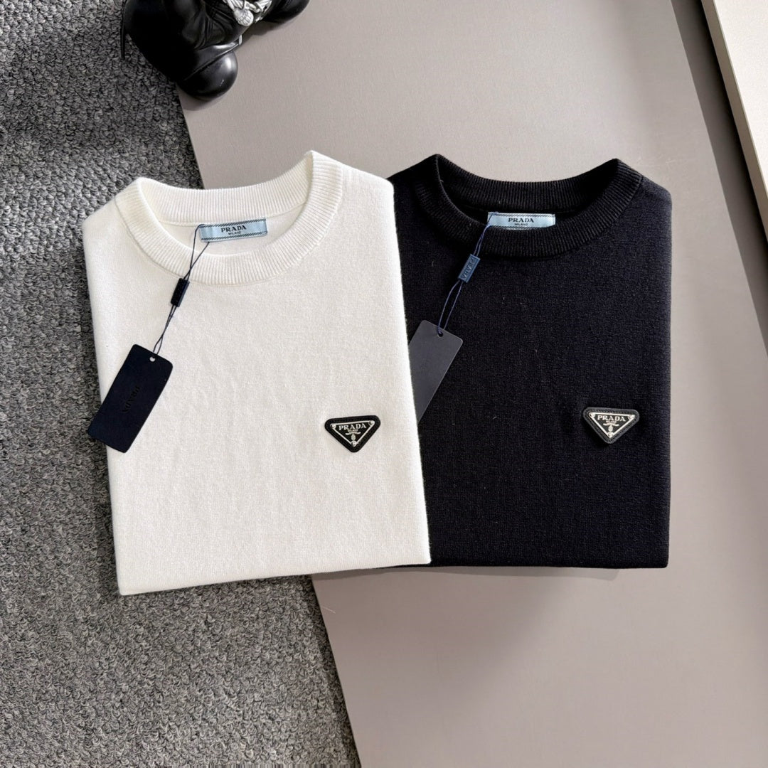 New Fashion Men's Striped Triangle Logo Crew Neck Sweater MJ1326102204
