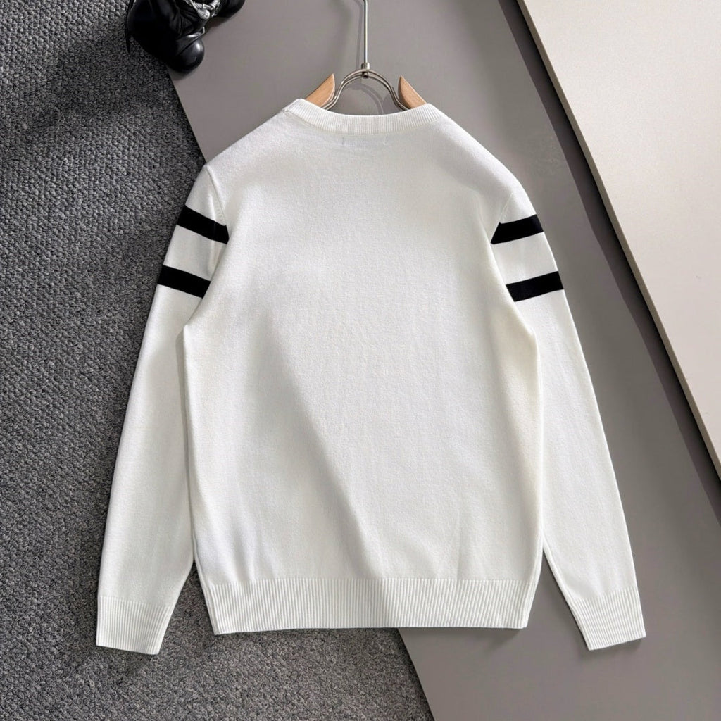 New Fashion Men's Striped Triangle Logo Crew Neck Sweater MJ1326102204