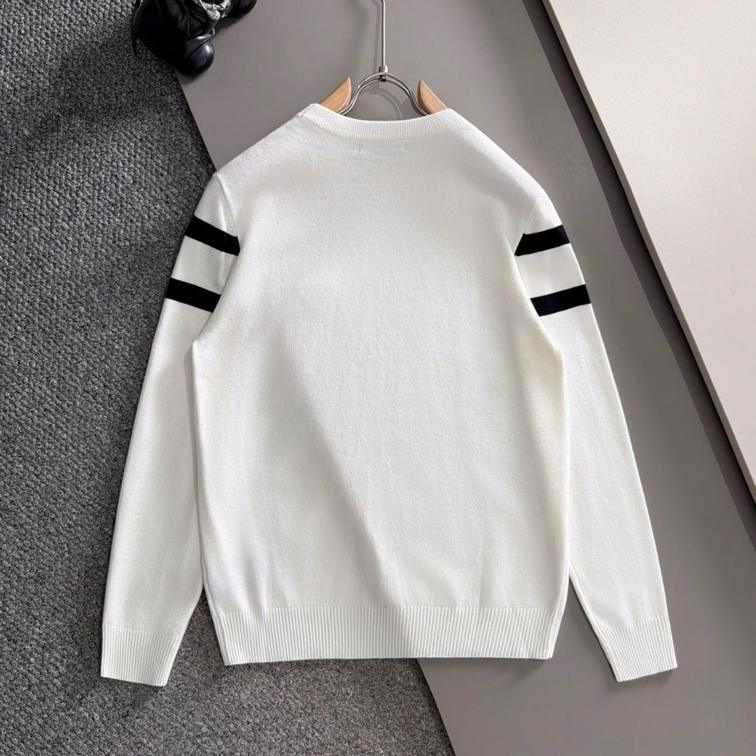 New Fashion Men's Striped Triangle Logo Crew Neck Sweater MJ1326102204