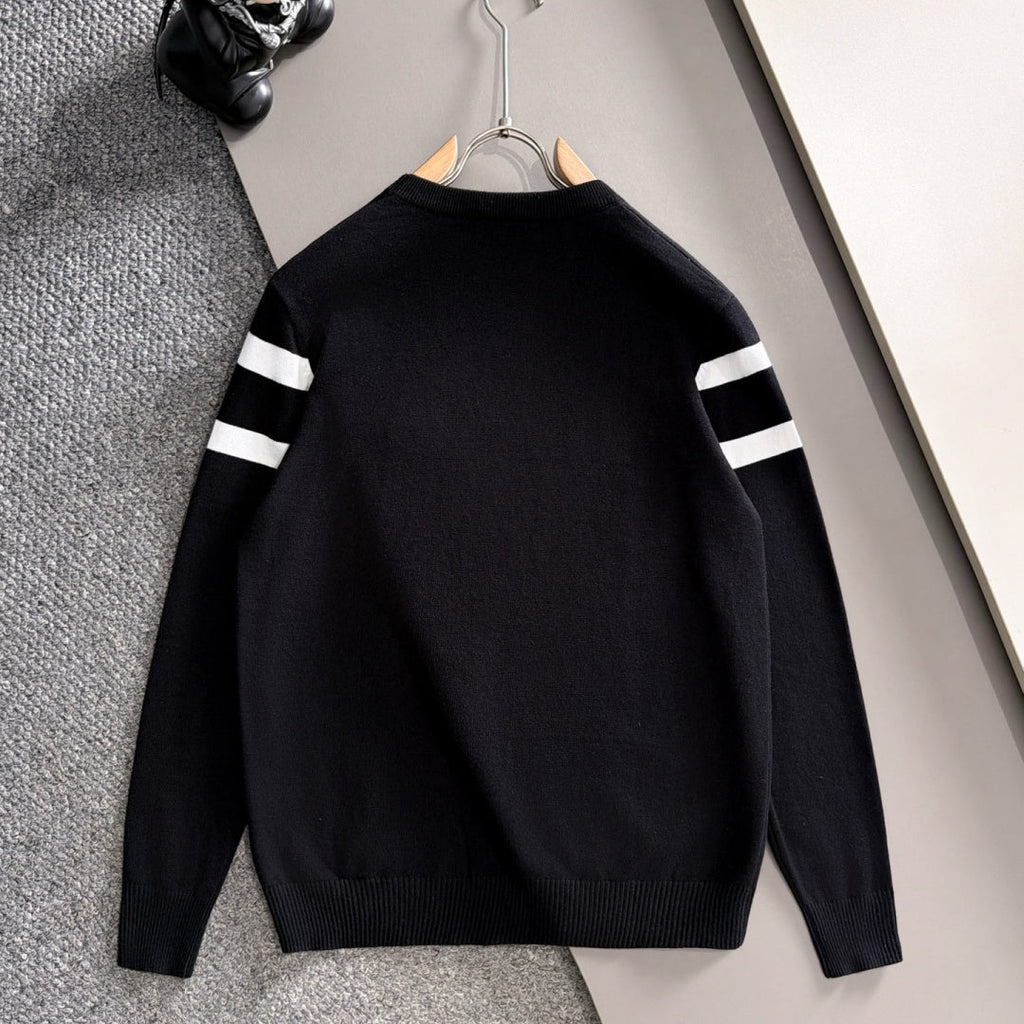 New Fashion Men's Striped Triangle Logo Crew Neck Sweater MJ1326102204