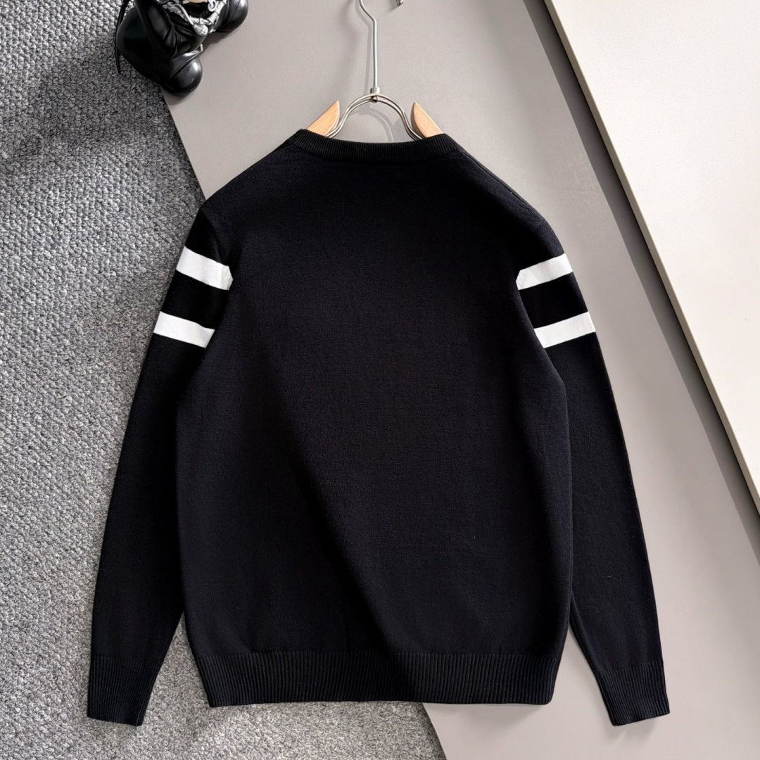 New Fashion Men's Striped Triangle Logo Crew Neck Sweater MJ1326102204