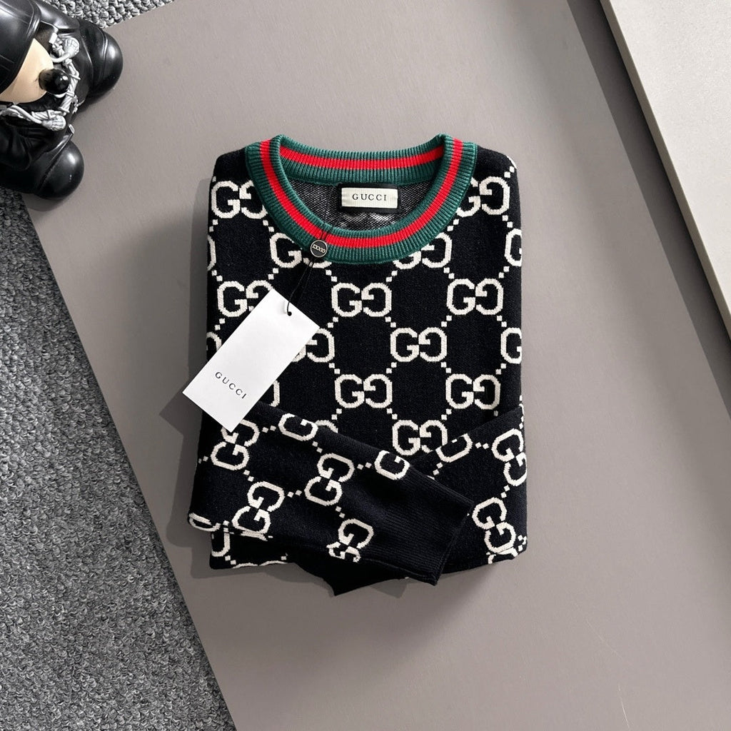 New Fashion Men's All Over GG Logo Crew Neck Sweater MJ1326102205