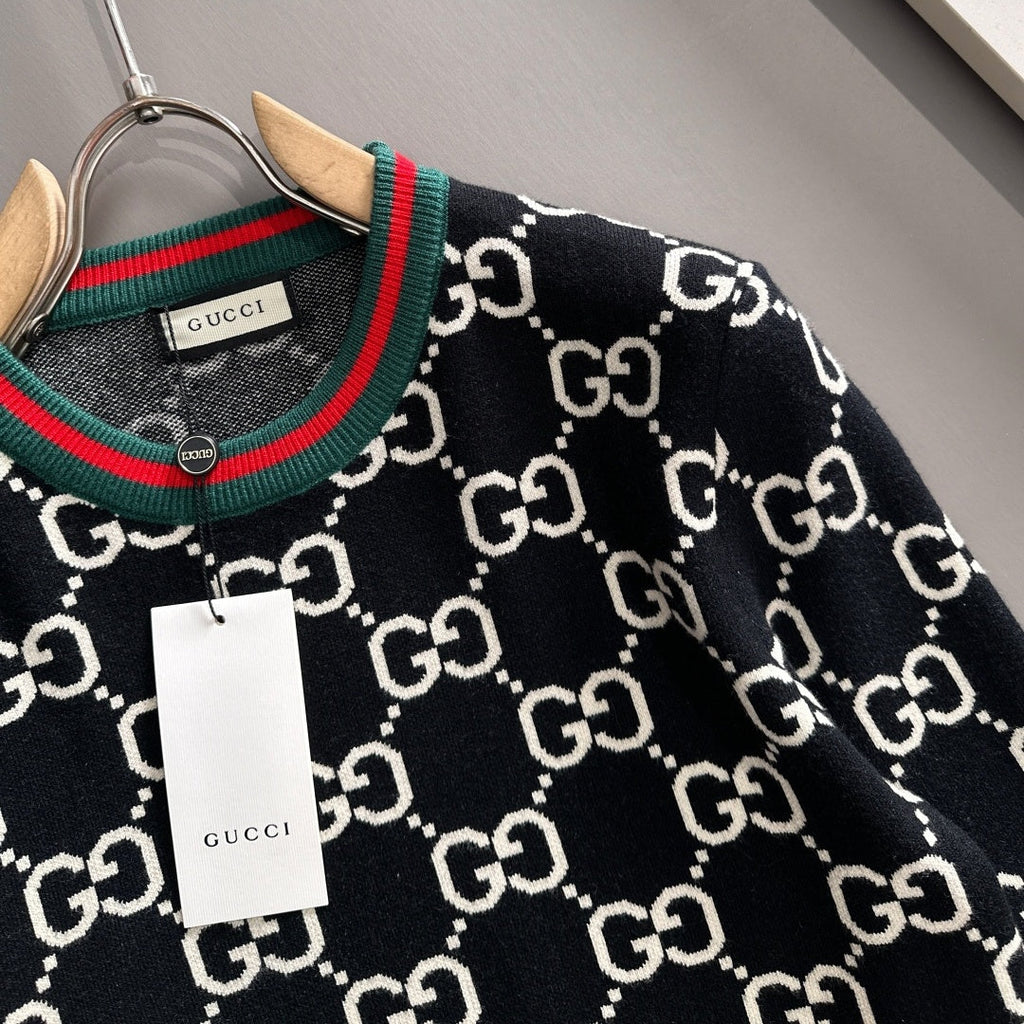 New Fashion Men's All Over GG Logo Crew Neck Sweater MJ1326102205