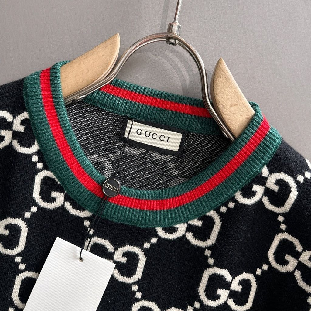 New Fashion Men's All Over GG Logo Crew Neck Sweater MJ1326102205