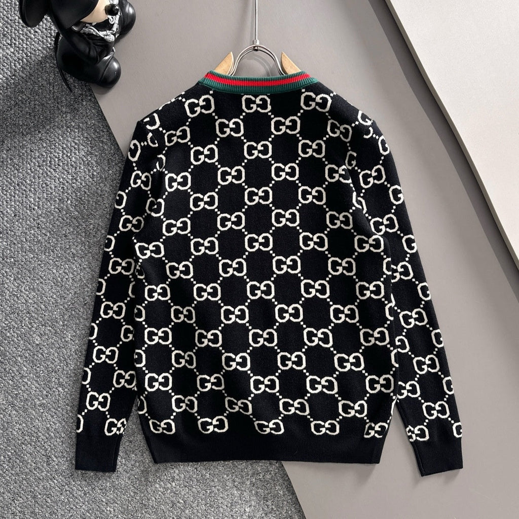 New Fashion Men's All Over GG Logo Crew Neck Sweater MJ1326102205