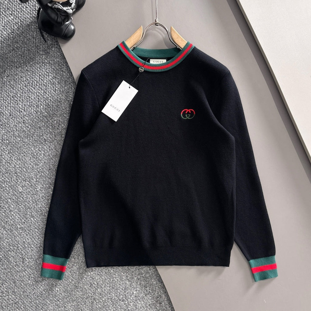 New Fashion Men's Embroidered GG Logo Crew Neck Sweater MJ1326102206