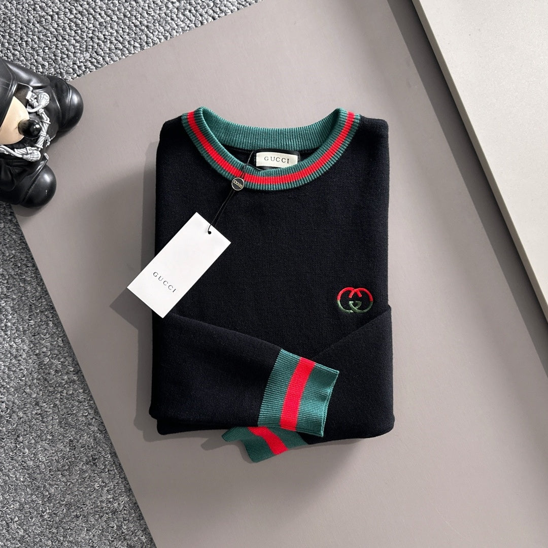 New Fashion Men's Embroidered GG Logo Crew Neck Sweater MJ1326102206