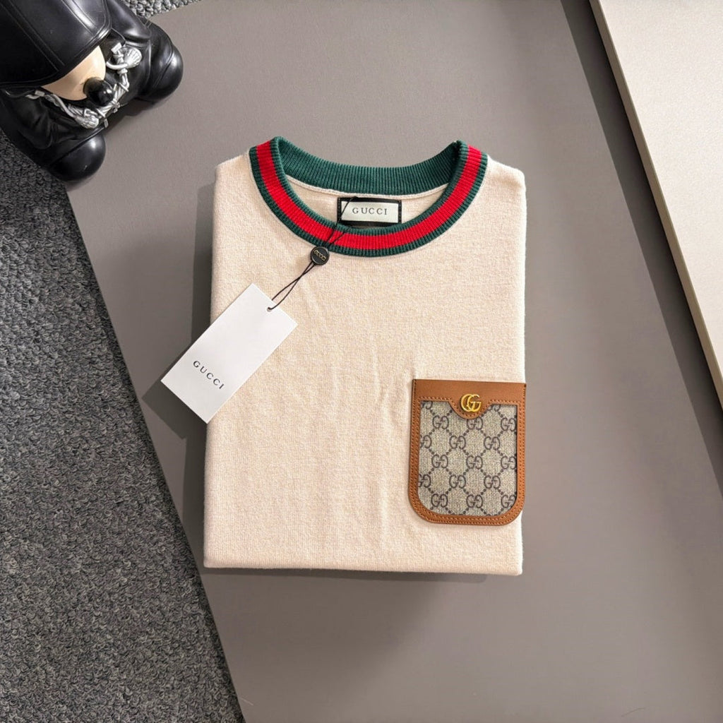 New Fashion Men's Pocket Embroidered Crew Neck Sweater MJ1326102208