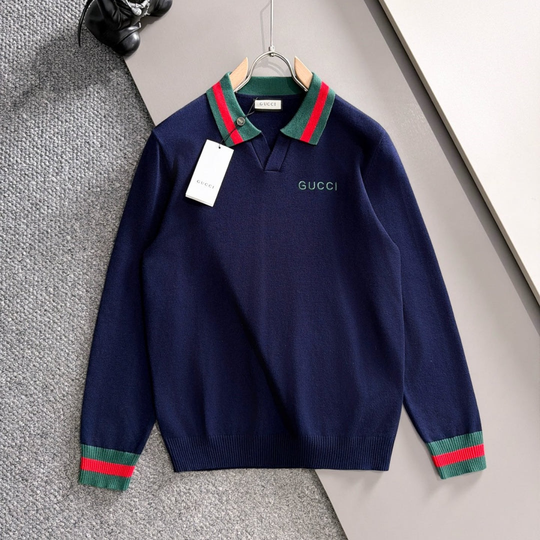 New Fashion Men's GG Stripe Polo Sweater MJ1326102211