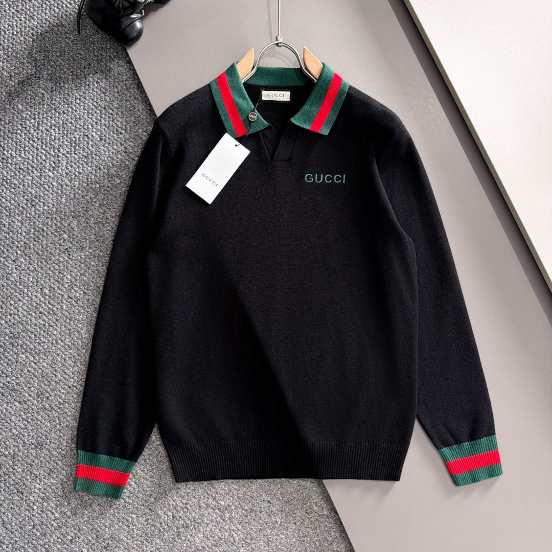 New Fashion Men's GG Stripe Polo Sweater MJ1326102211