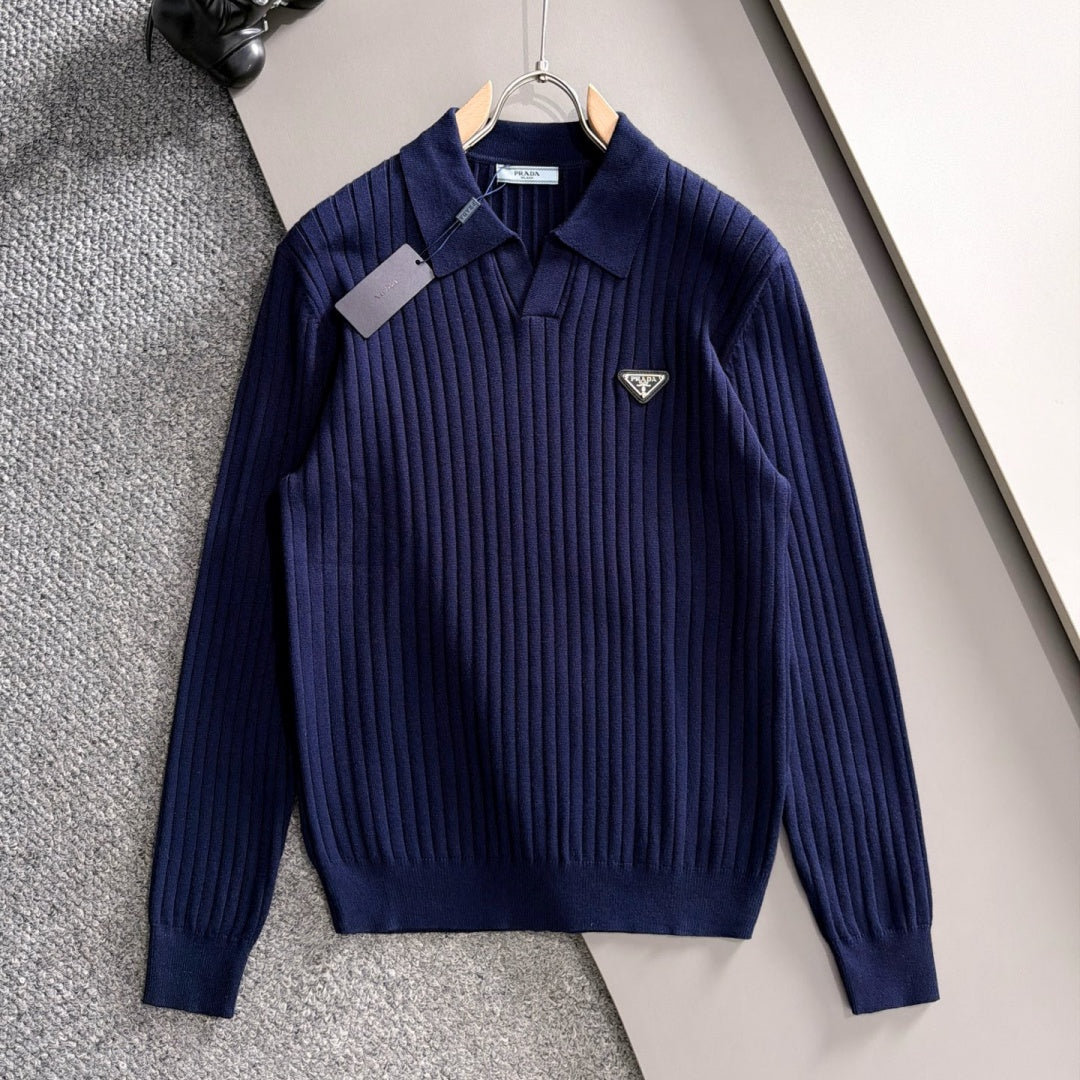 New Fashion Men's PRA Ribbed Polo Sweater  MJ1326102215