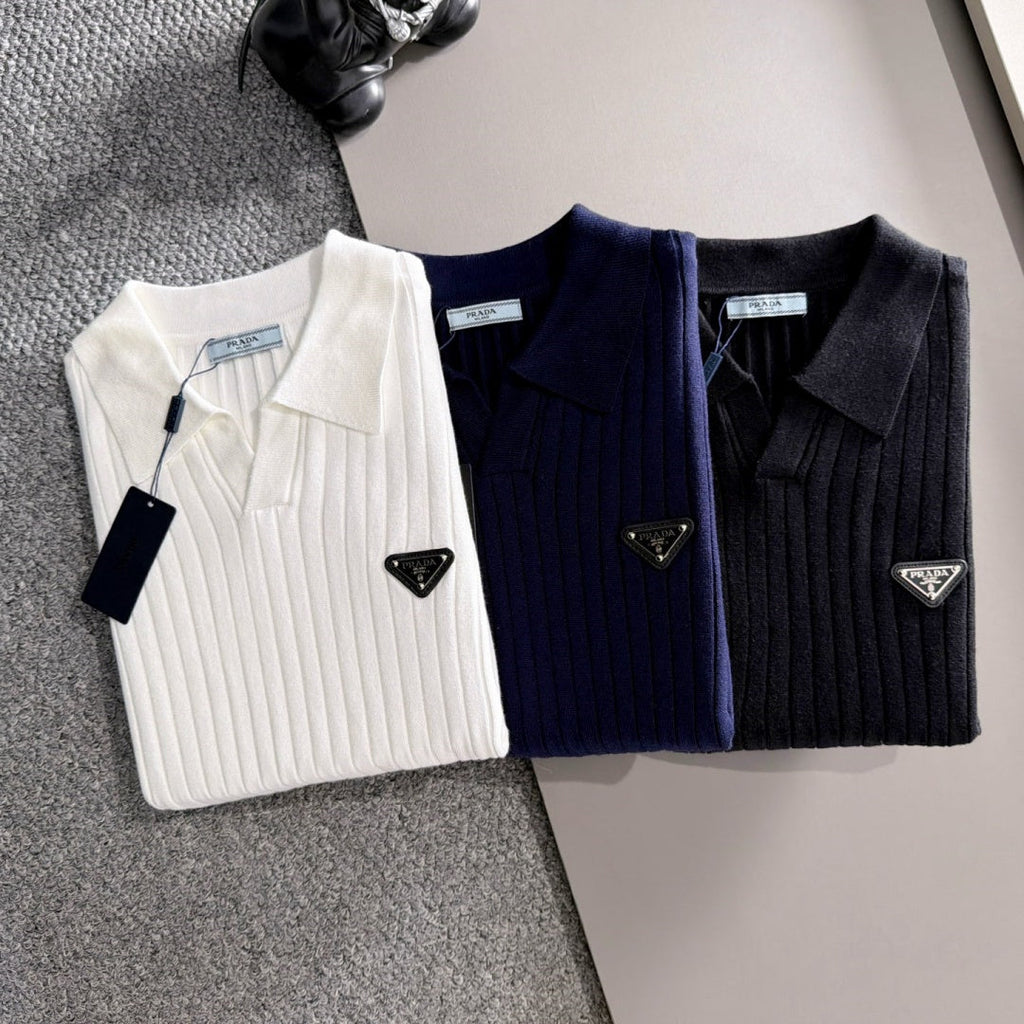 New Fashion Men's PRA Ribbed Polo Sweater  MJ1326102215