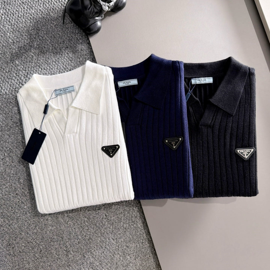 New Fashion Men's PRA Ribbed Polo Sweater  MJ1326102215