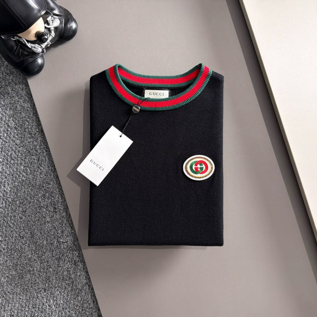 New Fashion Men's Web Stripe Crew Neck Sweater MJ1326102216