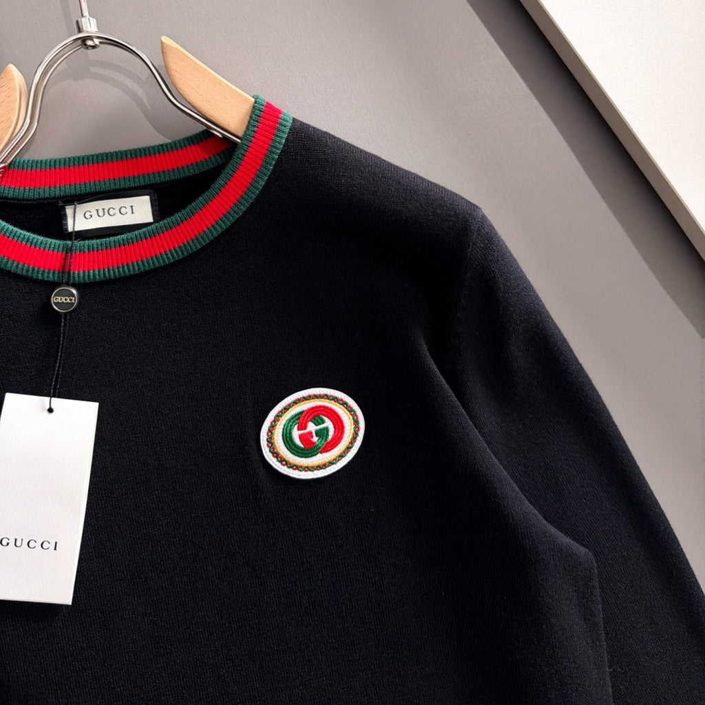 New Fashion Men's Web Stripe Crew Neck Sweater MJ1326102216