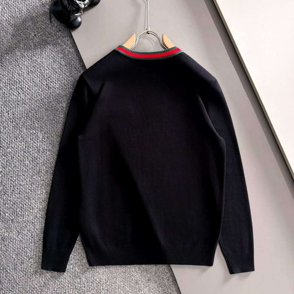 New Fashion Men's Web Stripe Crew Neck Sweater MJ1326102216