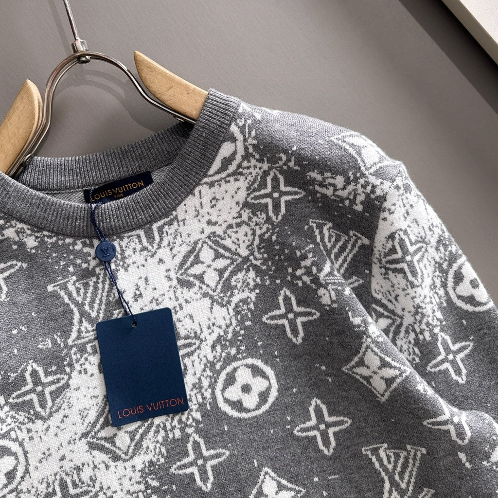 New Fashion Men's All Over Monogram Crew Neck Sweater MJ1326102217