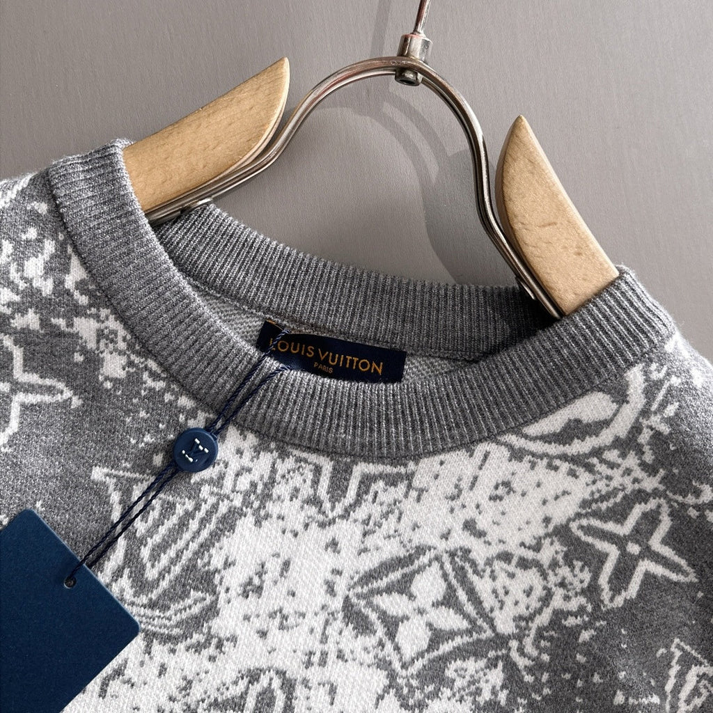 New Fashion Men's All Over Monogram Crew Neck Sweater MJ1326102217