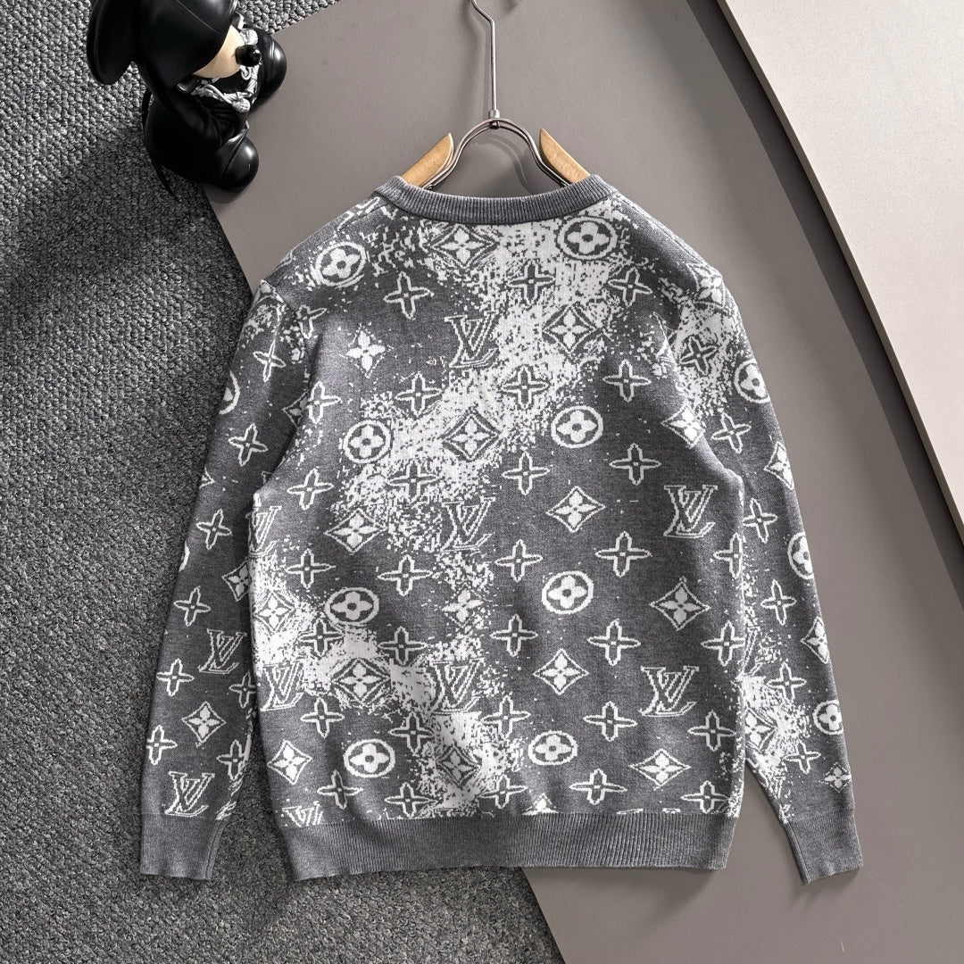 New Fashion Men's All Over Monogram Crew Neck Sweater MJ1326102217