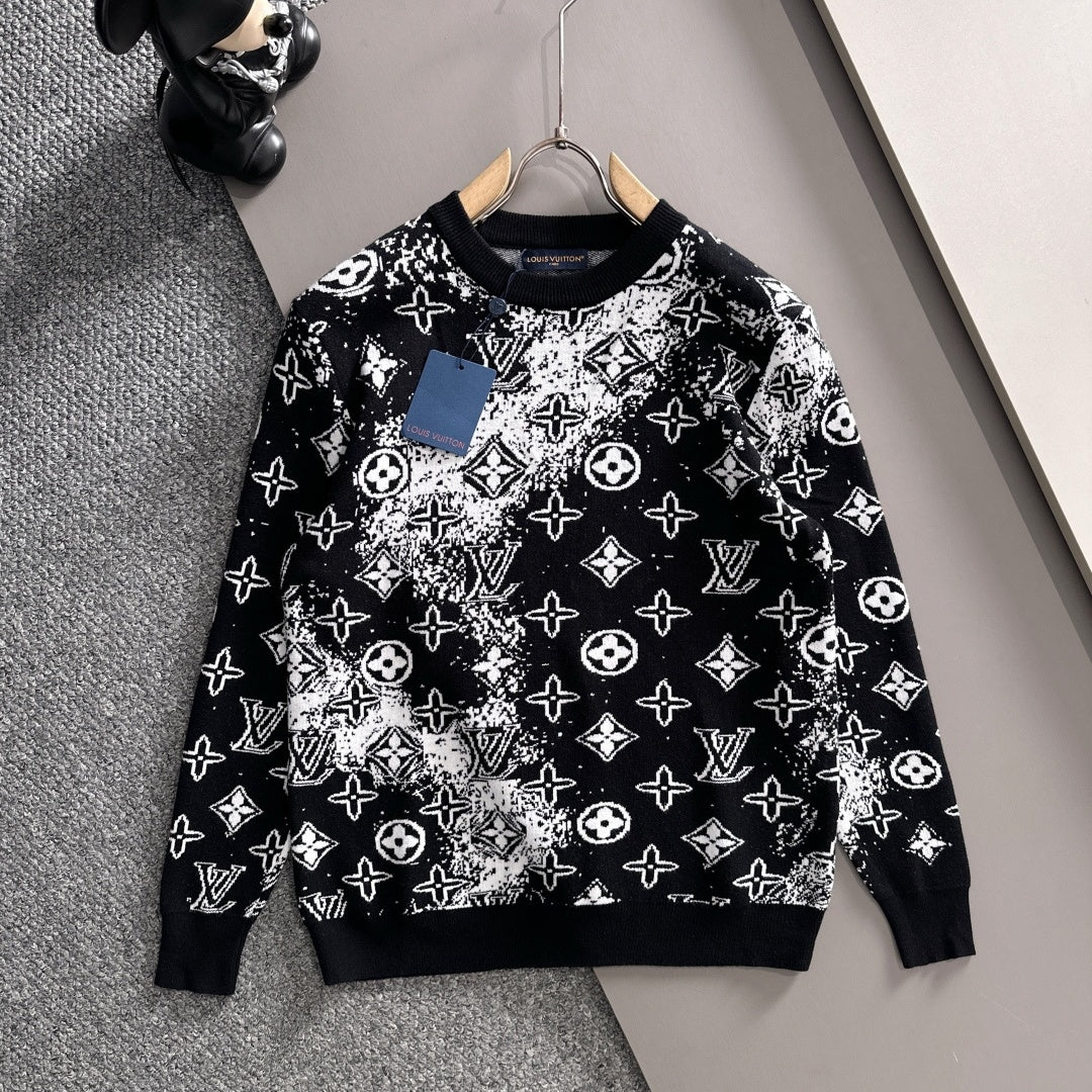 New Fashion Men's All Over Monogram Crew Neck Sweater MJ1326102217
