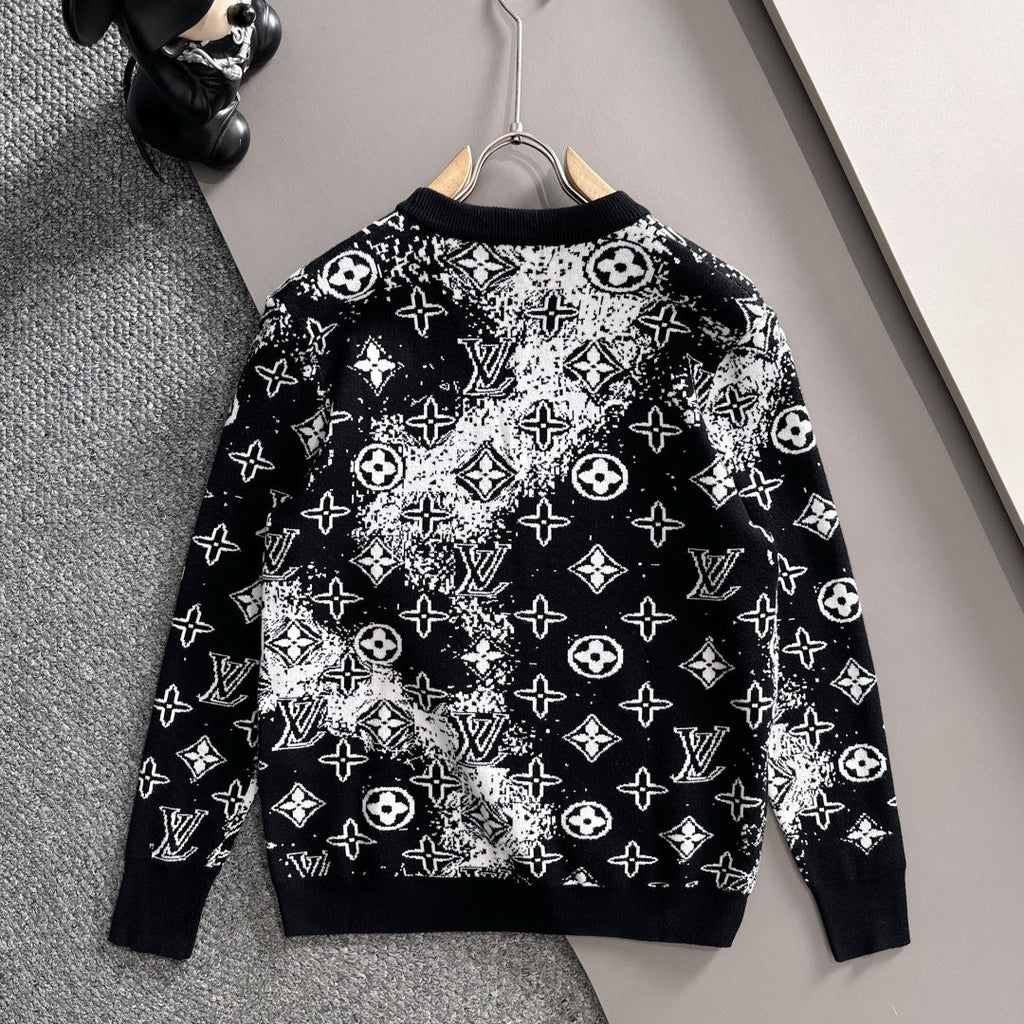 New Fashion Men's All Over Monogram Crew Neck Sweater MJ1326102217