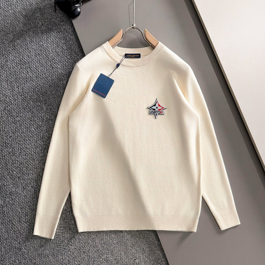 New Fashion Men's Star Badge Crew Neck Sweater MJ1326102218