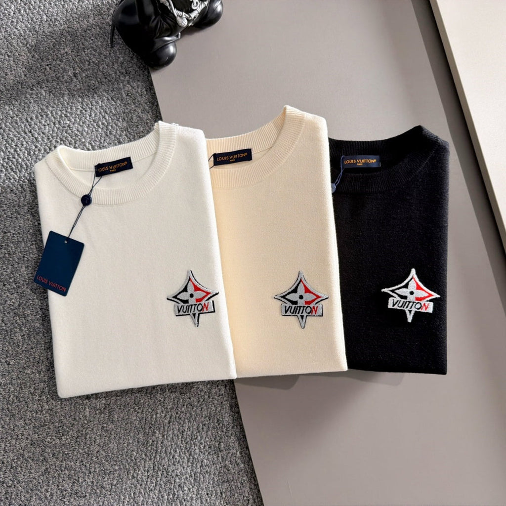 New Fashion Men's Star Badge Crew Neck Sweater MJ1326102218