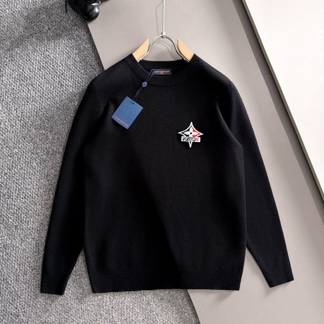 New Fashion Men's Star Badge Crew Neck Sweater MJ1326102218