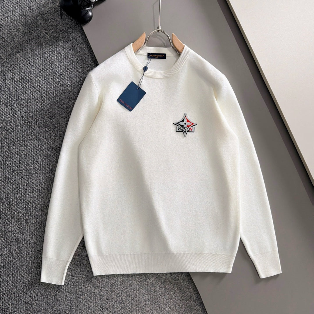 New Fashion Men's Star Badge Crew Neck Sweater MJ1326102218