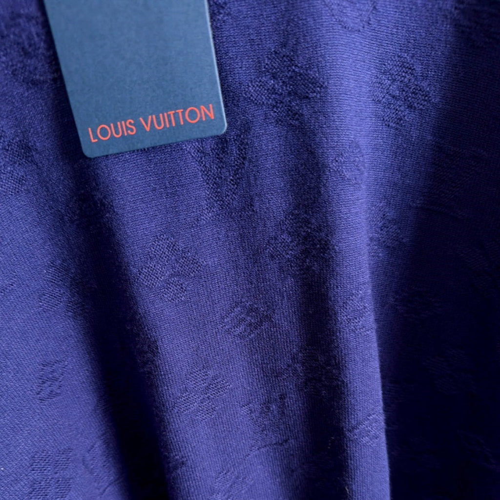New Fashion Men's Blue Monogram Crew Neck Sweater MJ1326102219