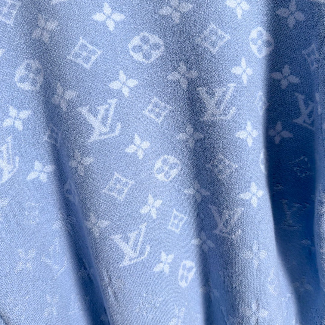 New Fashion Men's Light Blue Monogram Polo Sweater MJ1326102220