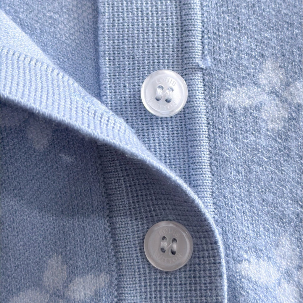 New Fashion Men's Light Blue Monogram Polo Sweater MJ1326102220