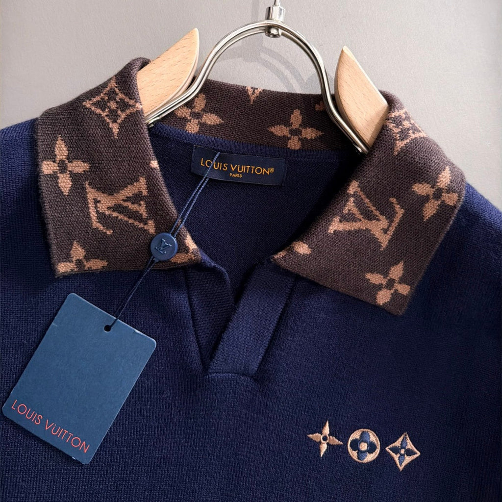 New Fashion Men's Monogram Collar Polo Sweater MJ1326102221