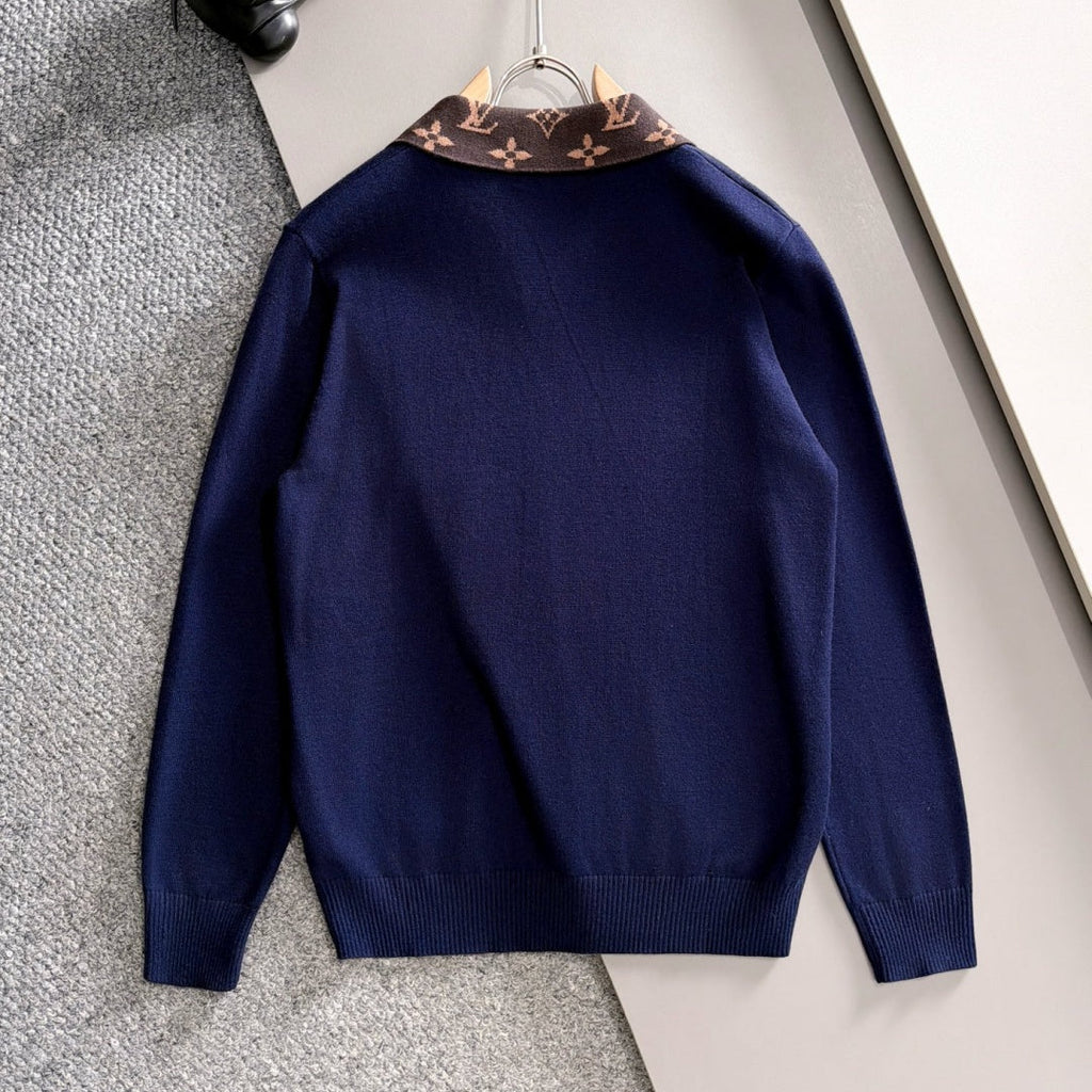 New Fashion Men's Monogram Collar Polo Sweater MJ1326102221