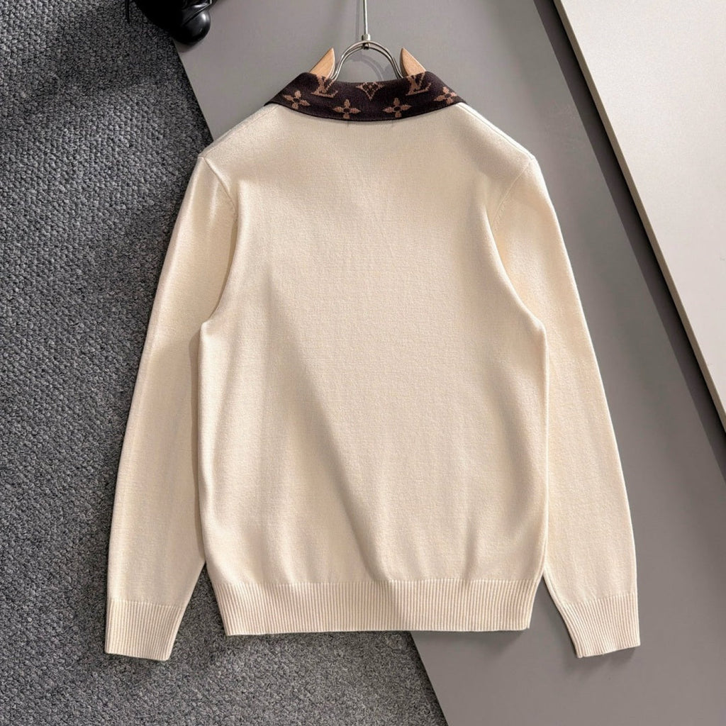 New Fashion Men's Monogram Collar Polo Sweater MJ1326102221