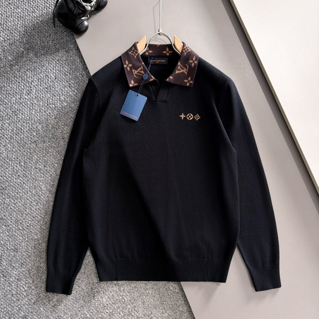 New Fashion Men's Monogram Collar Polo Sweater MJ1326102221