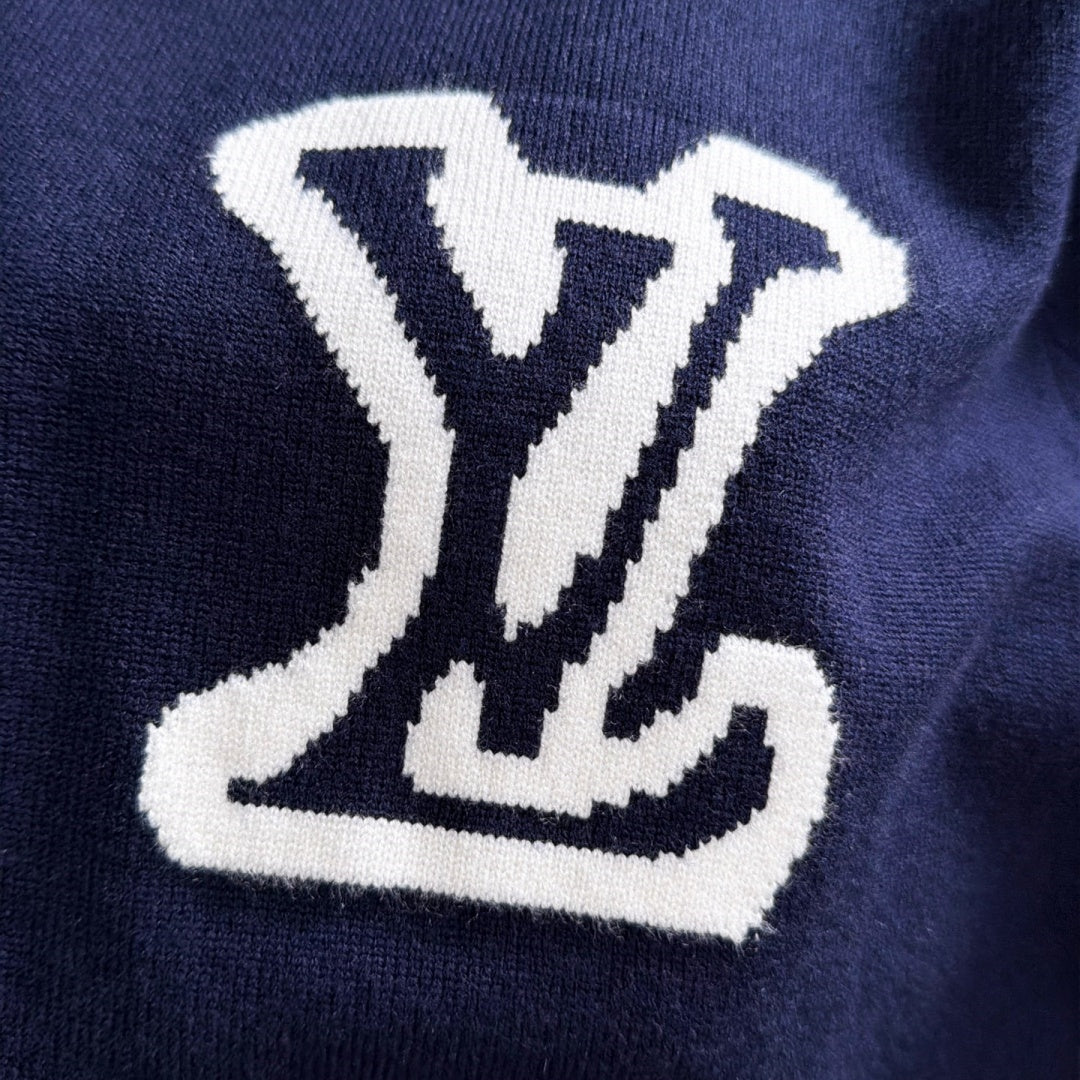 New Fashion Men's Contrast Big Logo Striped Sleeve Crew Neck Sweater MJ1326102222