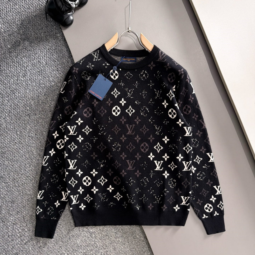 New Fashion Men's Gradient Monogram Crew Neck Sweater MJ1326102223